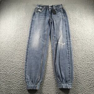 rag & bone Miramar Jogger Womens XS Distressed Blue Faux Jean Pull On NWT